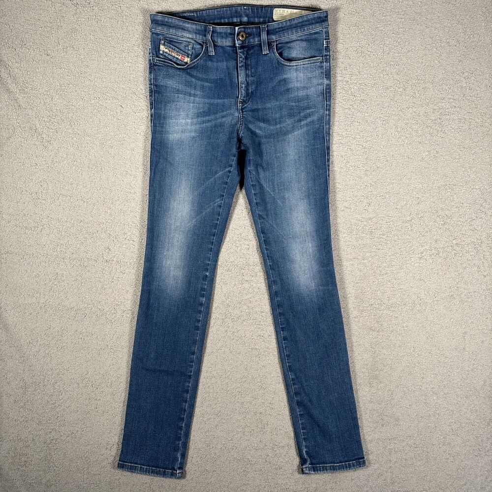 Diesel Skinzee Jeans Women's Size 30x30 Medium Wash Distressed Super Slim Skinny